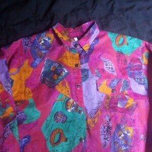 Vintage Roughrider Circle T New Mexico Southwest Western Button Shirt